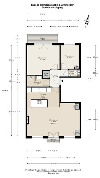 Floor Plan 1 - Tweede Helmersstraat 8 2
