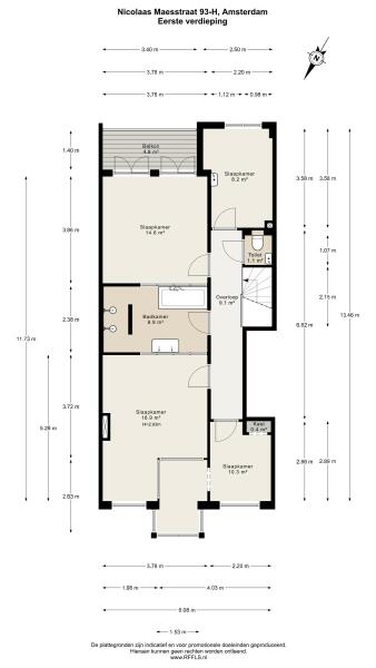 Floor Plan 3 - Nicolaas Maesstraat 93 H